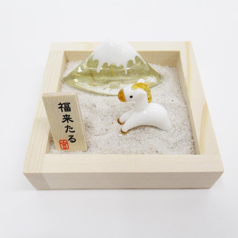 縁起ガラス細工 午 桝セット